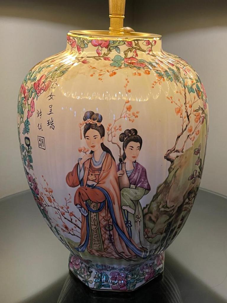 Antieke chinese vaaslamp., Antiek en Kunst, Antiek | Lampen, Verzenden