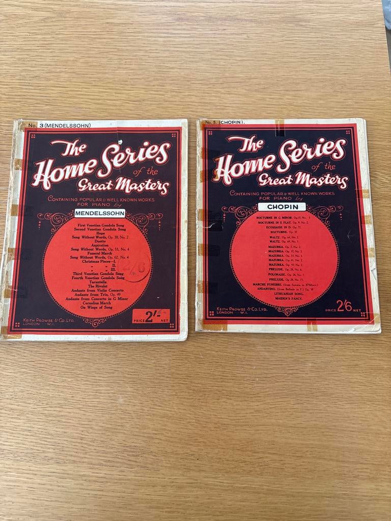 Mendelssohn & Chopin - The Home Series of Great Masters, Muziek en Instrumenten, Bladmuziek, Gebruikt, Klassiek, Ophalen of Verzenden