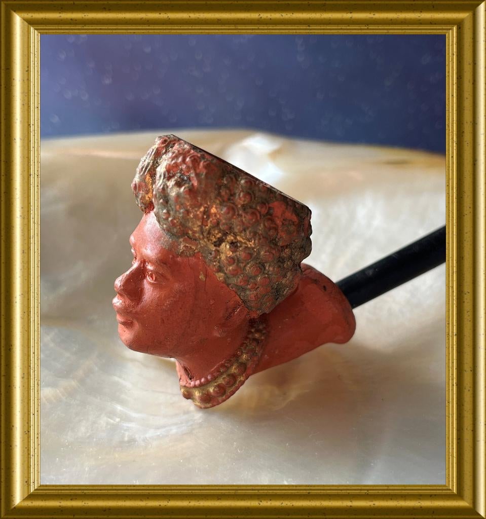 Oude terracotta pijp , hoofd: Hippolyte, Leon Bonnaud, Gebruikt, Ophalen of Verzenden, Nvt, Nvt