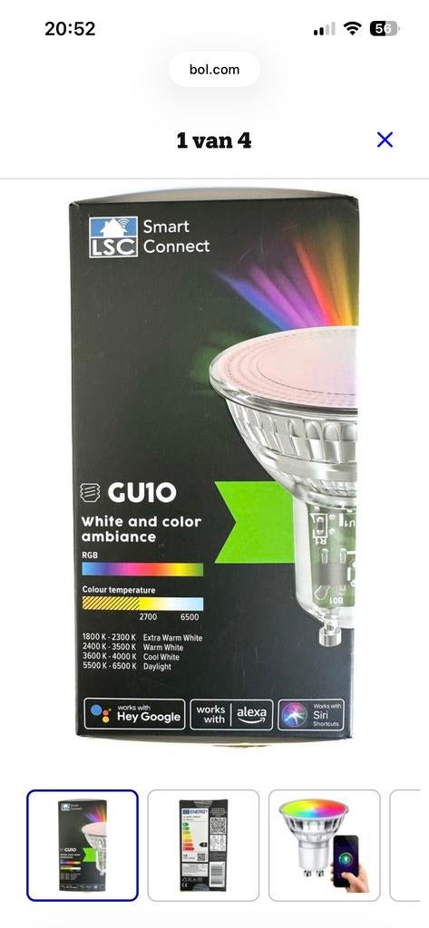 LSC Smart Connect LED-lamp GU10, Led-lamp, Minder dan 30 watt, Nieuw, Overige fittingen