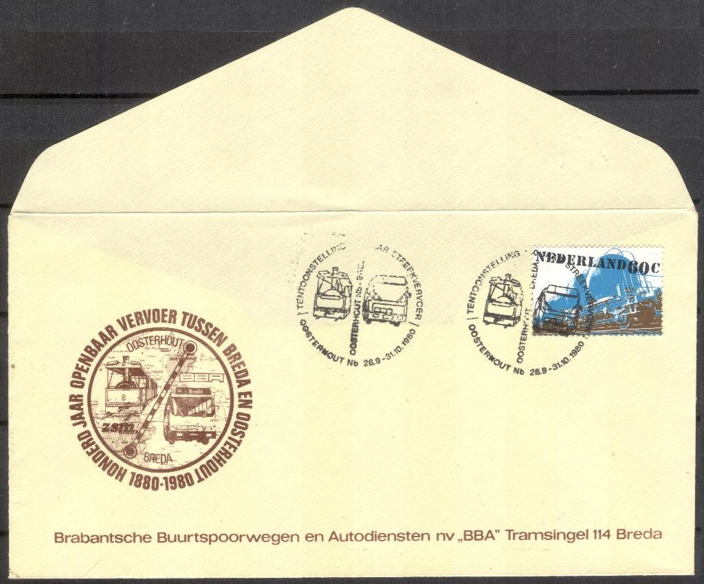 100 jaar OV tussen Breda en Oosterhout 1880-1980 - BBA, Verzenden, Envelop