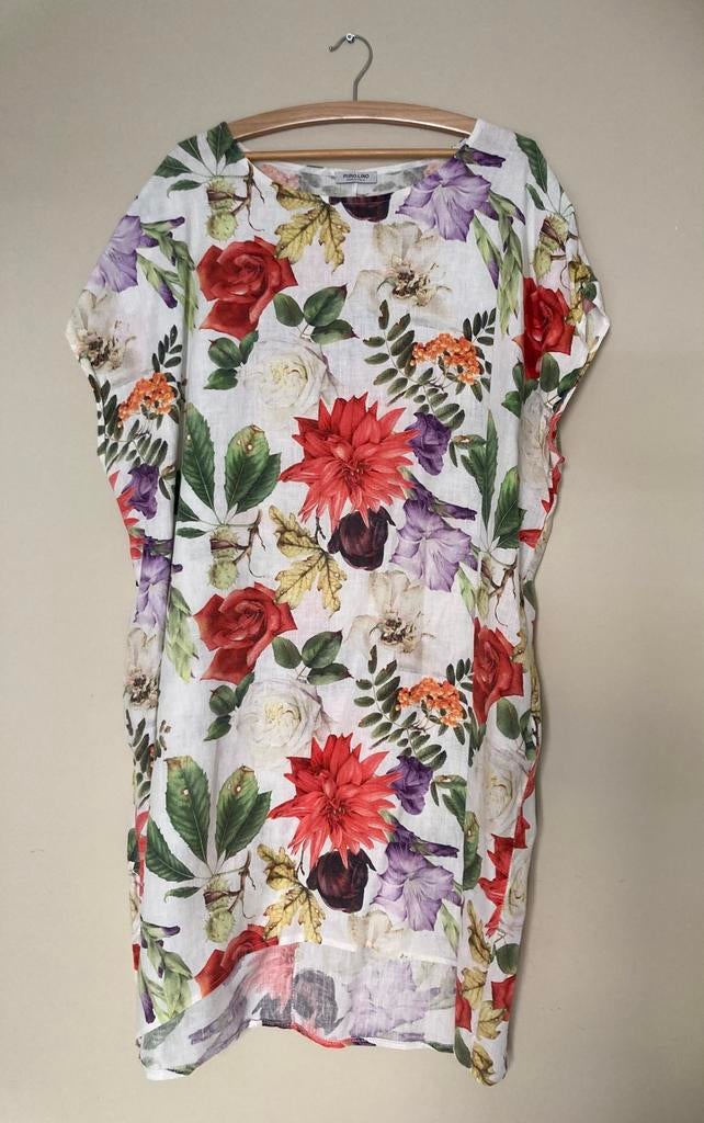 Puro Lino linnen jurk maat XXL, Overige kleuren, Maat 46/48 (XL) of groter, Ophalen of Verzenden, Knielengte