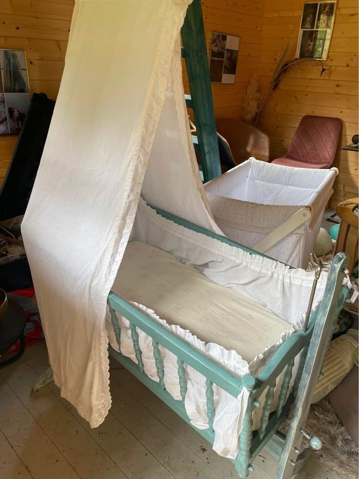 Extra groot houten wiegje met hemeltje, Ophalen, Zo goed als nieuw, Wieg