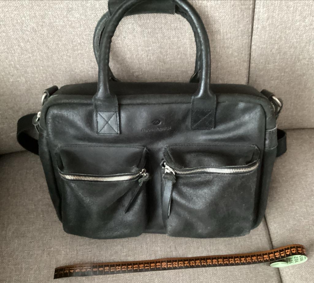 Stijlvolle Leren Tas Micmacbags, Overige merken, Gebruikt, Zwart, Ophalen of Verzenden