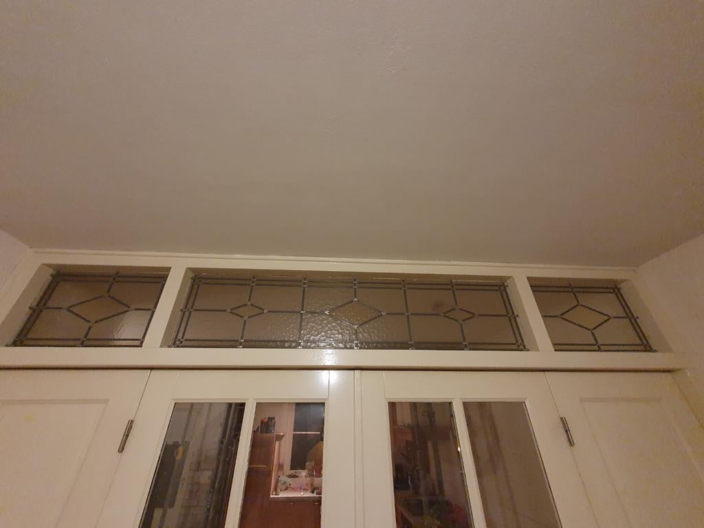 Prachtig glas in lood bovenlichten, Doe-het-zelf en Verbouw, Glas en Ramen, Ophalen, Gevelraam of Ruit, Zo goed als nieuw, 120 tot 160 cm