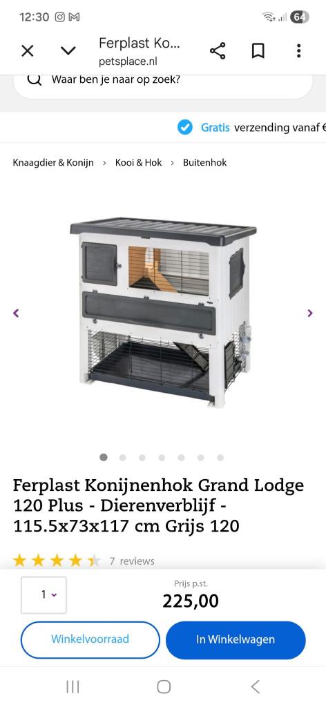 Konijnenhok Ferplast 115cm, Ophalen of Verzenden, 90 cm of meer, Konijn, Hok