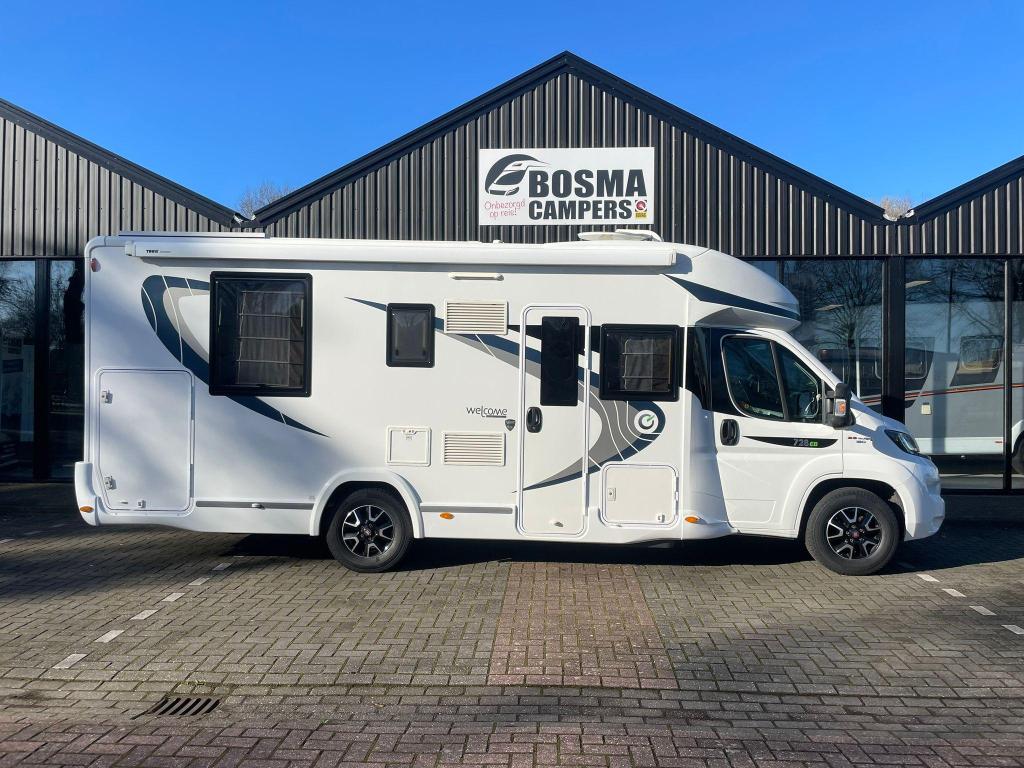 Chausson Welcome 728 EB Queensbed Hefbed Euro 6 150 PK 2017, Koelkast, Ringverwarming, Fiat, Airbags