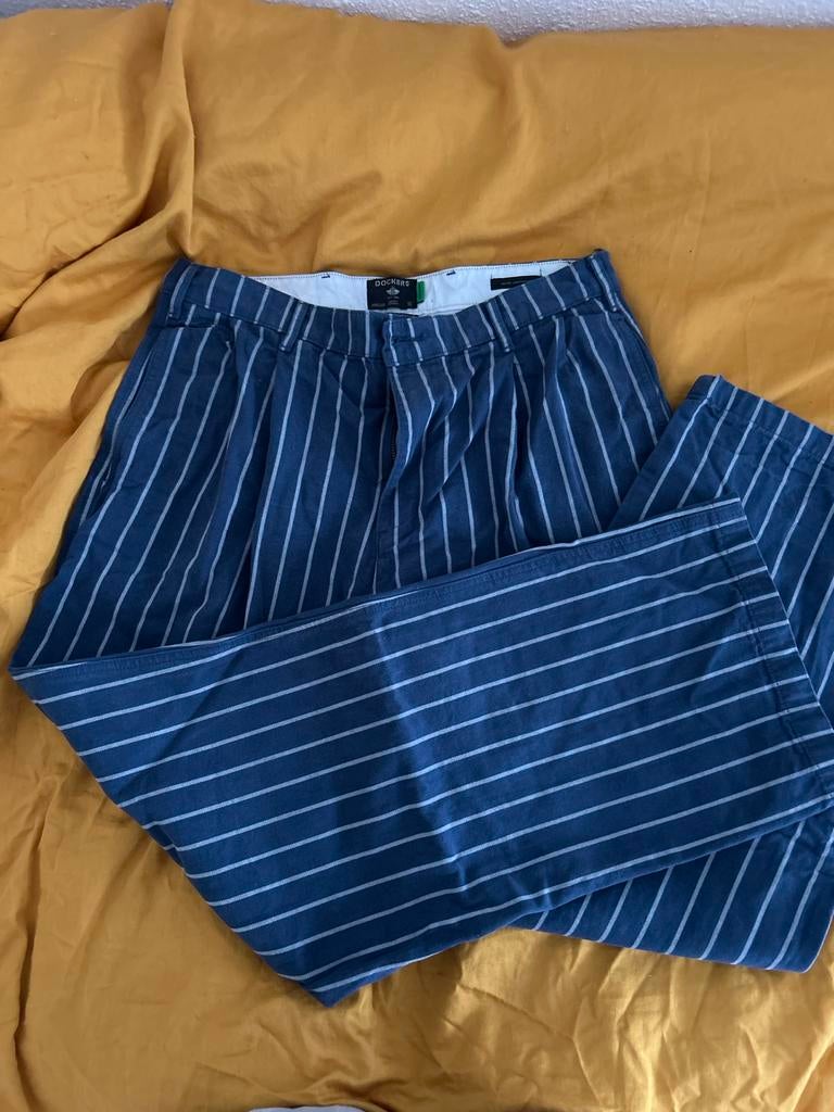 Dockers gestreepte broek - Maat 32, Kleding | Dames, Broeken en Pantalons, Maat 38/40 (M), Blauw, Ophalen of Verzenden, Zo goed als nieuw