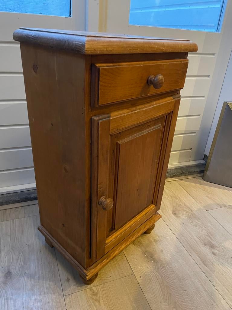 Antiek nachtkastje hout vintage, Ophalen, Gebruikt, Minder dan 45 cm, 70 cm of meer