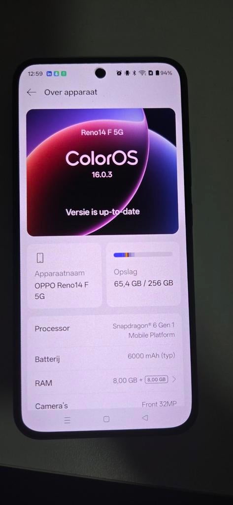 Oppo Reno14 F 5G, Telecommunicatie, Mobiele telefoons | Overige merken, Ophalen, Overige modellen, Zo goed als nieuw, Zonder simlock