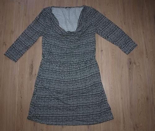 Zwart Witte Jurk HEMA (L), Maat 38/40 (M), Zwart, Ophalen of Verzenden, Knielengte