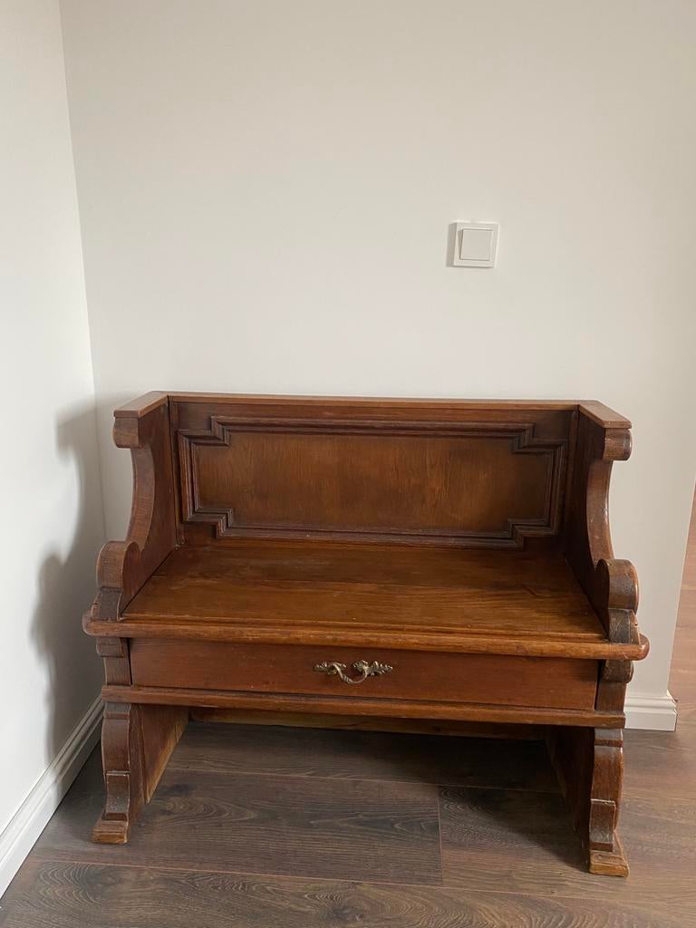 Antiek houten bankje / kerkbankje, Ophalen of Verzenden