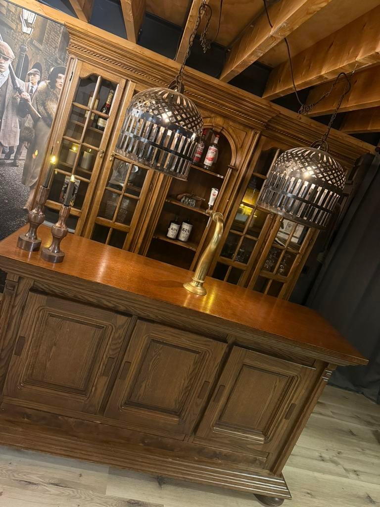 Antieke eiken barset toog man cave bruin cafe kroeg massief, Ophalen of Verzenden, Zo goed als nieuw