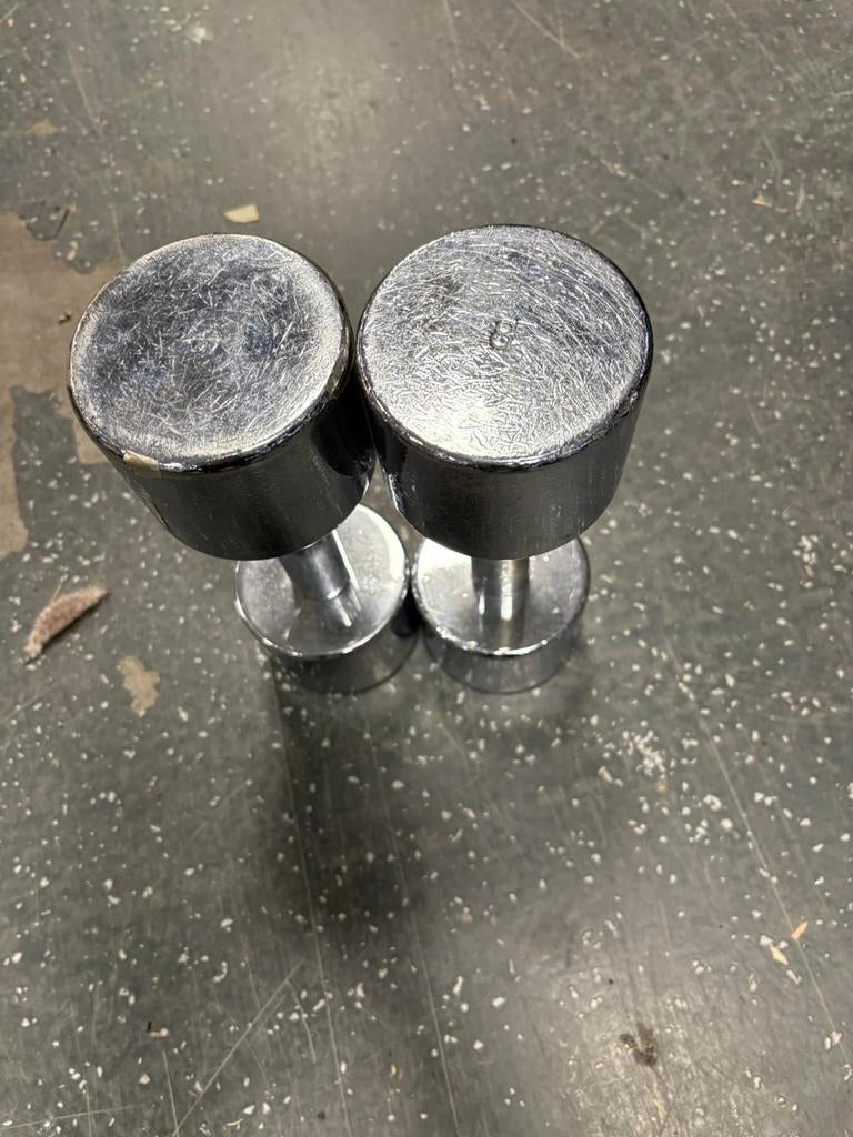 2 x 8 kg Chrome dumbbells dumbbell set gewichten, Dumbbell, Gebruikt, Ophalen of Verzenden, Chrome