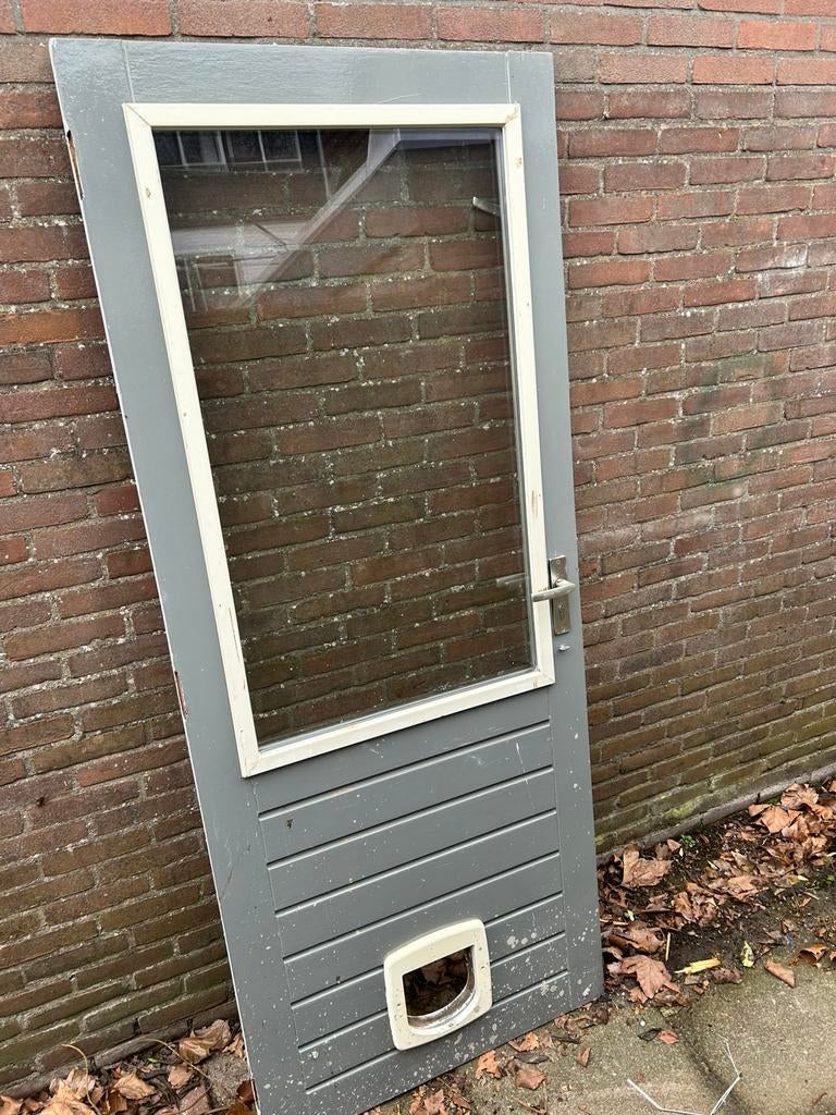 Merbau schuurdeur met HR++ glas, Doe-het-zelf en Verbouw, Kozijnen en Schuifpuien, Deurkozijn, Zo goed als nieuw, 150 tot 225 cm
