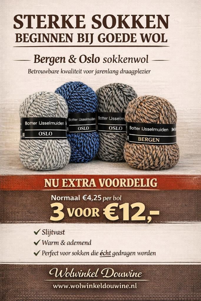3 bollen Noorse sokkenwol slechts €12,-, Ophalen of Verzenden, Nieuw, Breien, Wol of Garen