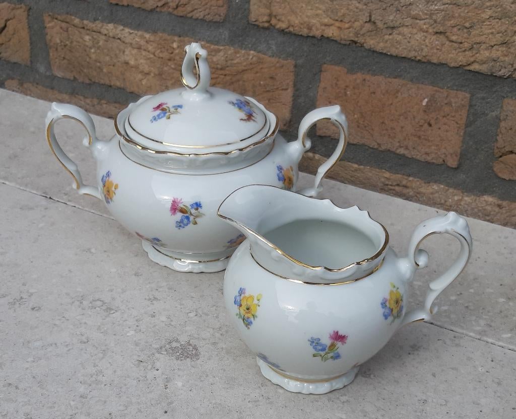 KAHLA porseleinen suikerpotje met roomkannetje, Ophalen, Overige typen, Zo goed als nieuw, Overige stijlen