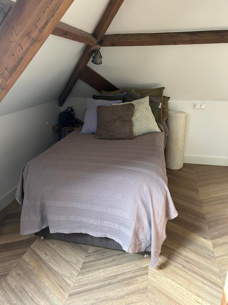 Boxspring MioDormio 90x200 met Pocketvering matras, Ophalen, Gebruikt, 90 cm, Eenpersoons