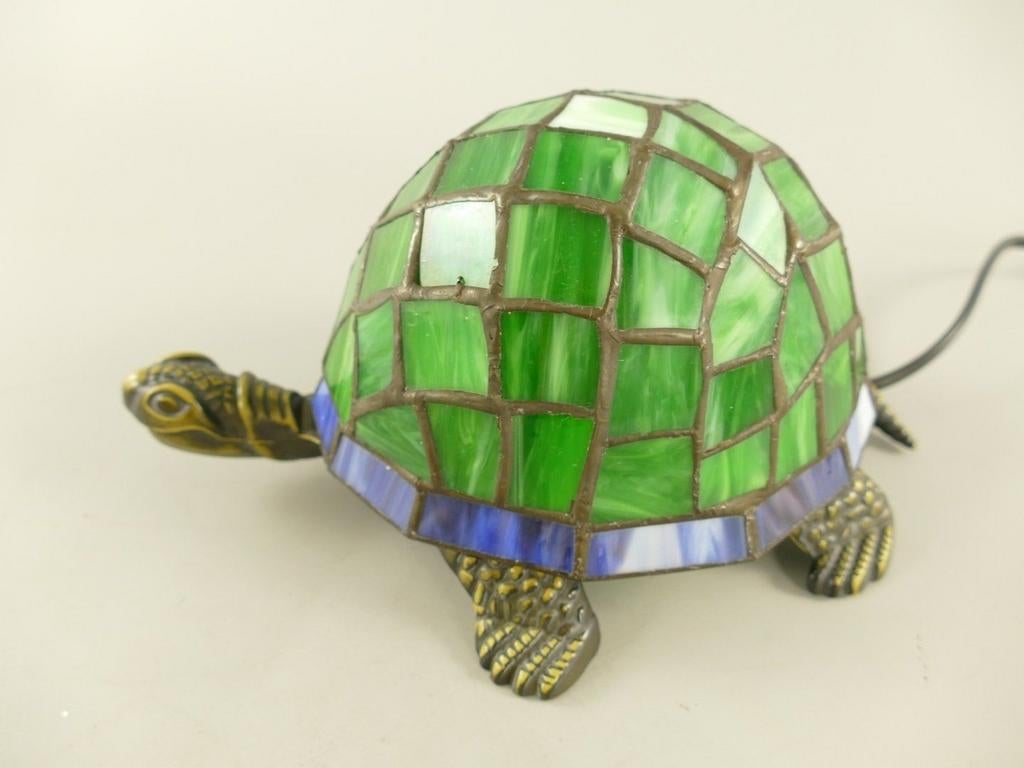 Tiffany Schildpadlamp Groen E14 - Decoratieve Tafellamp, Ophalen of Verzenden