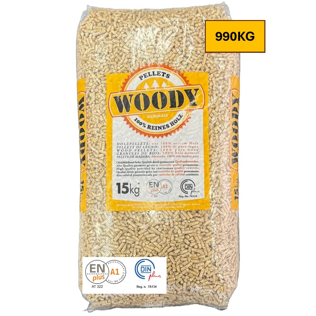 990kg Houtpellets, houtkorrels, pellets, pelletkorrels, 6 m³ of meer, Ophalen, Overige houtsoorten, Blokken