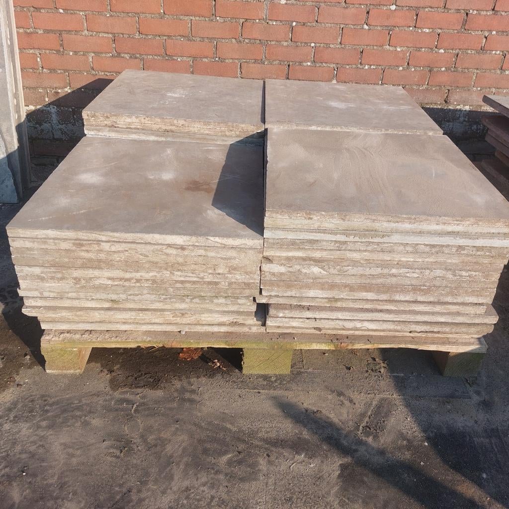 Ruim 25 m2 Chinees hardsteen, spotted blue, 60x60x2.5 cm., Ophalen, Natuursteen, Terrastegels