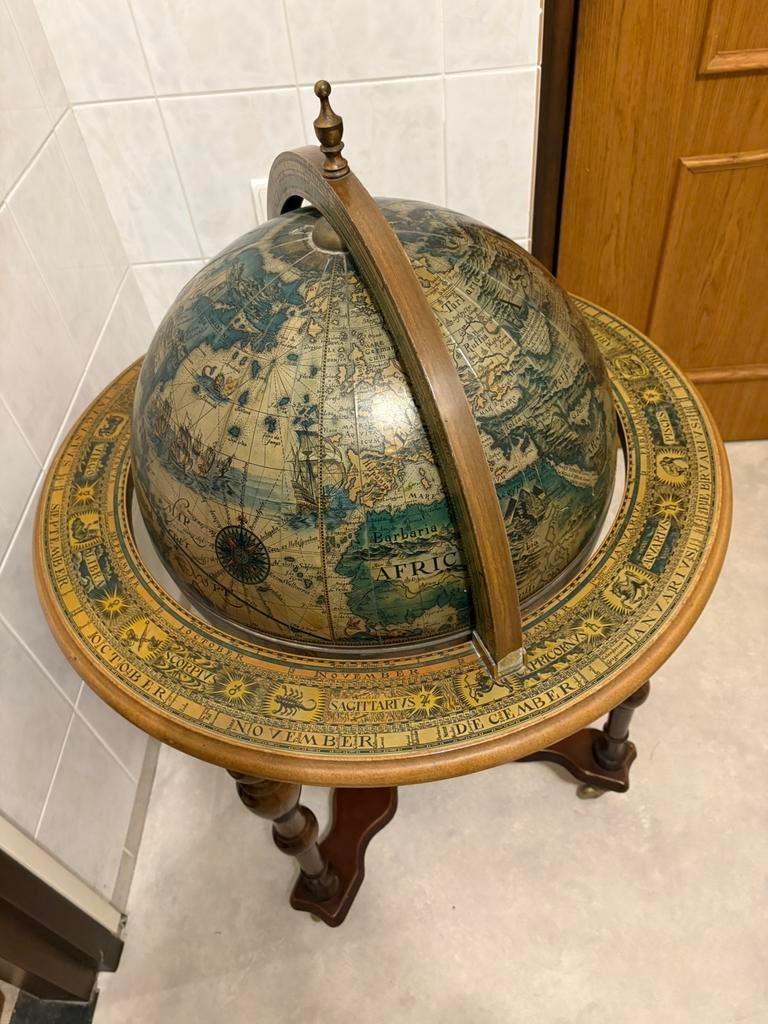 Antieke bar globe drankglobe wereldbol barglobe globebar, Ophalen