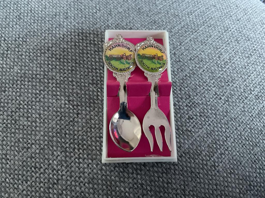 Hahndorf South Australia Souvenir Lepel en Vork Set, Ophalen of Verzenden