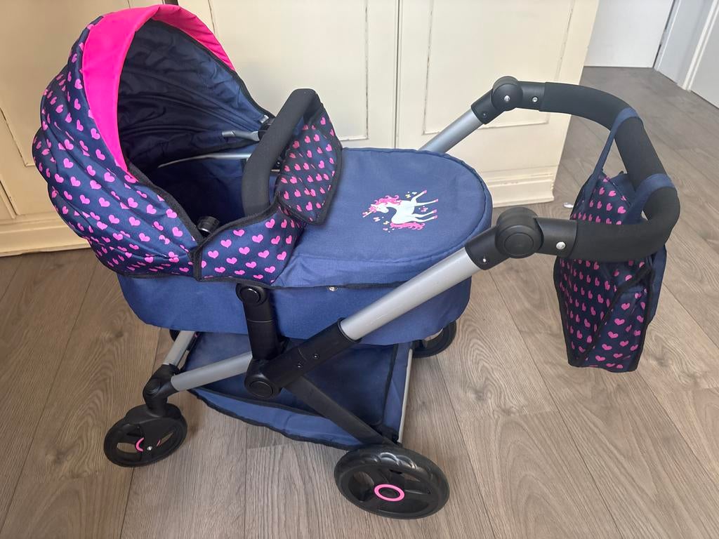 Poppenwagen met Eenhoorn Design - Zo goed als nieuw, Kinderen en Baby's, Speelgoed | Overig, Ophalen, Zo goed als nieuw, Meisje