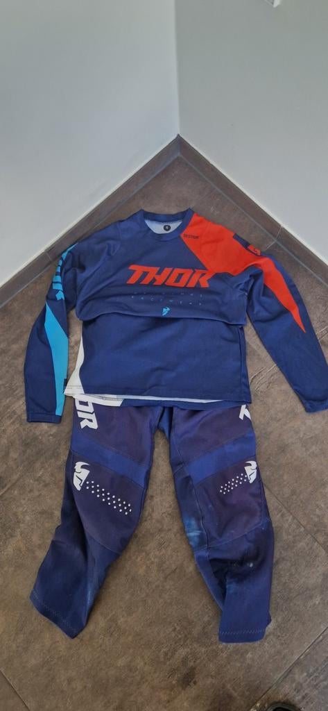 Thor Sector Motocross Kleding Set - Blauw/Oranje, Tweedehands, Ophalen, Motorcrosskleding, Kinderen