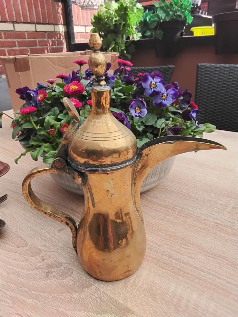 Antieke Arabische Dallah Koffiekan - Koper, Ophalen, Koper