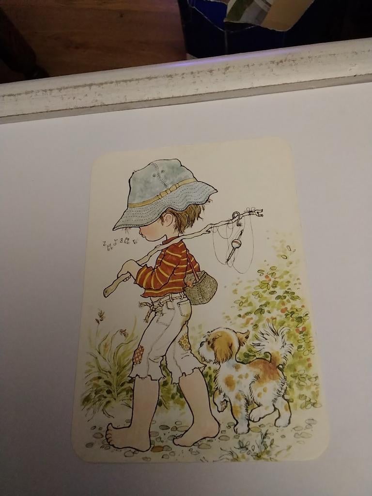 JONGEN GAAT UIT VISSEN, Ophalen of Verzenden, 1940 tot 1960, Kinderen