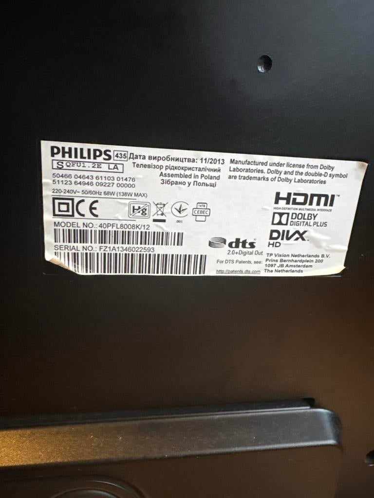 Philips 40PFL8008K/12 LED TV, Ophalen, Philips, 100 Hz, 100 cm of meer