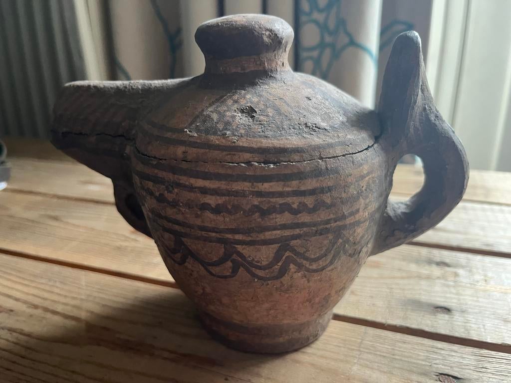 Handgemaakte Terracotta kan, Ophalen of Verzenden