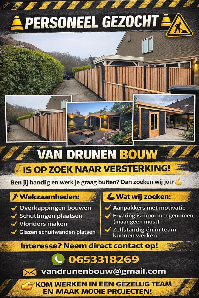 Timmerman tuinman gezocht neem nu contact op