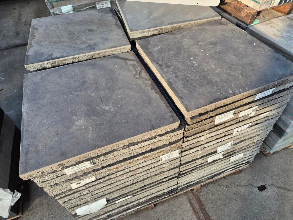 14m² geoceramica grijs antraciet 60x60x4cm restpartij., Ophalen, Gecoat, Keramiek, Nieuw