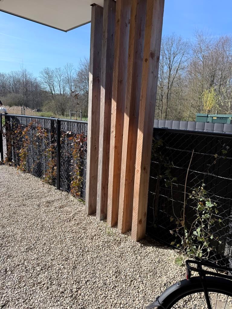 Zwart gaashekwerk met klimop - Diverse lengtes, Tuin en Terras, Tuinhekken en Hekwerk, Gebruikt, Gaashekwerk, IJzer, Ophalen of Verzenden