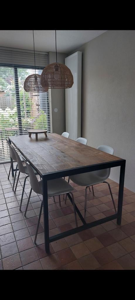 Teakhouten tafel 200*90cm, Gebruikt, Teakhout, 200 cm of meer, Vijf personen of meer