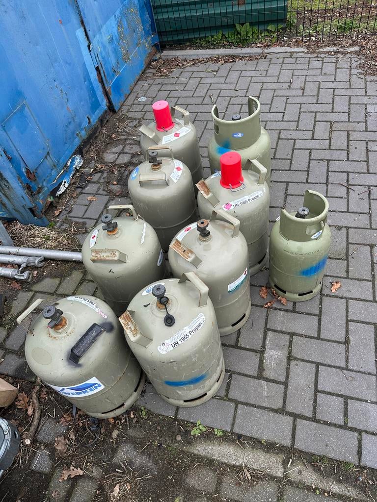 Hervulbare gasflessen - Diverse maten, Ophalen, Gebruikt