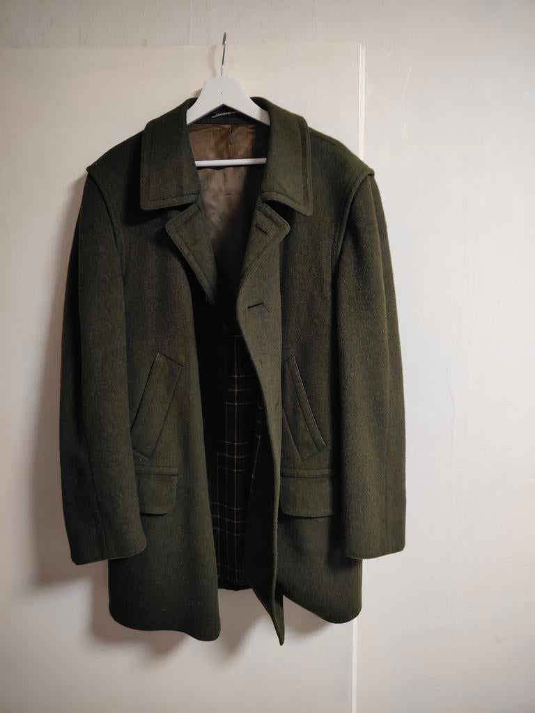 Heren jas steinbock groen maat 54 en is van wol, Ophalen of Verzenden, Zo goed als nieuw, Maat 52/54 (L), Groen