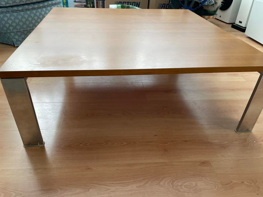 Leolux salontafel afmetingen 94 x 94 x 31 cm, Ophalen, Gebruikt, 50 tot 100 cm, Vierkant