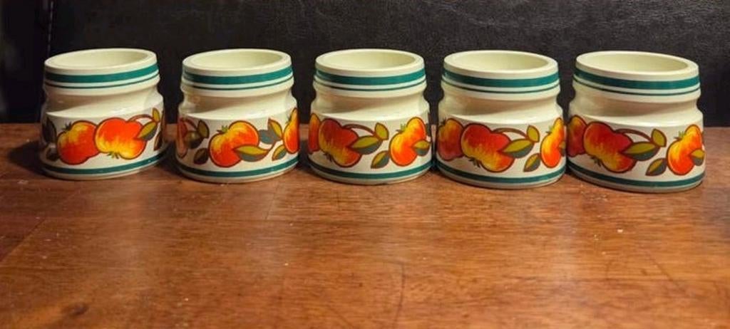 Retro Emsa eierdopjes  - set 5 stuks, Ophalen of Verzenden, Zo goed als nieuw