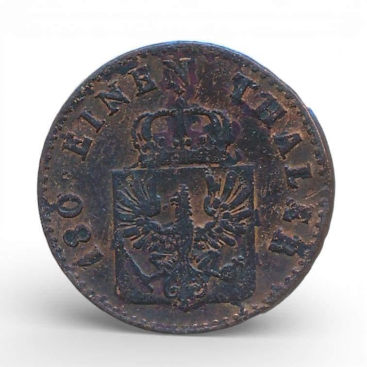 Pruisen 2 Pfenninge 1/180 Thaler 1854-A, Ophalen of Verzenden, Duitsland, Losse munt