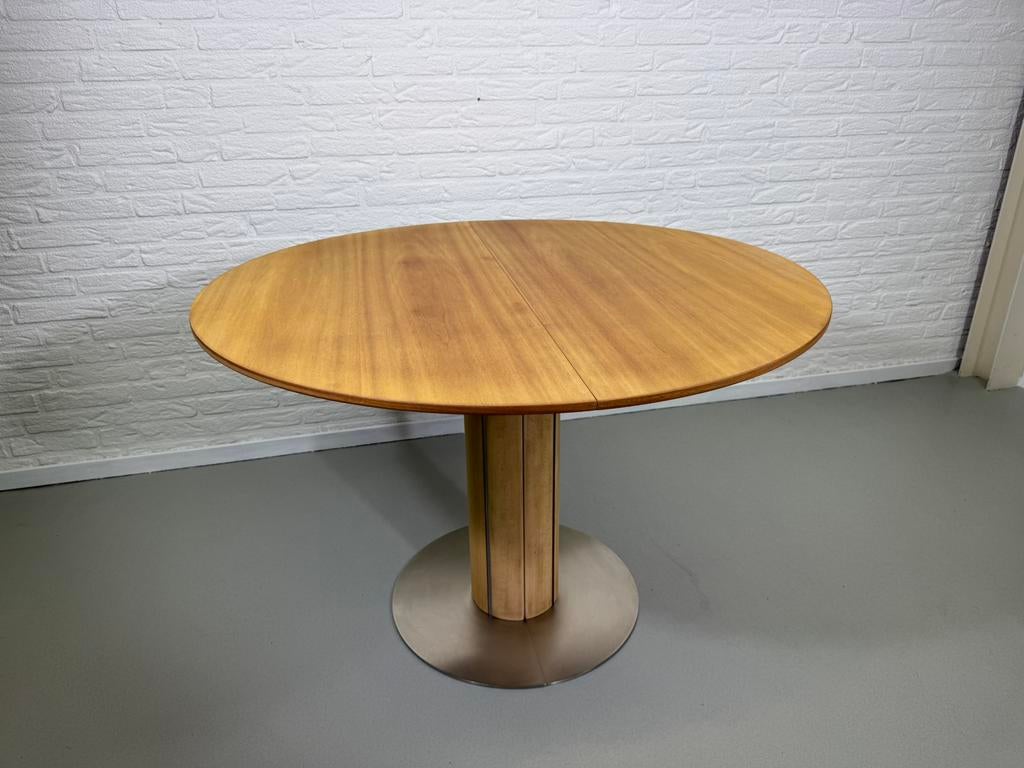 Lasko uitschuifbare tafel met eiken blad, 100 tot 150 cm, Ophalen of Verzenden, Zo goed als nieuw, Eikenhout