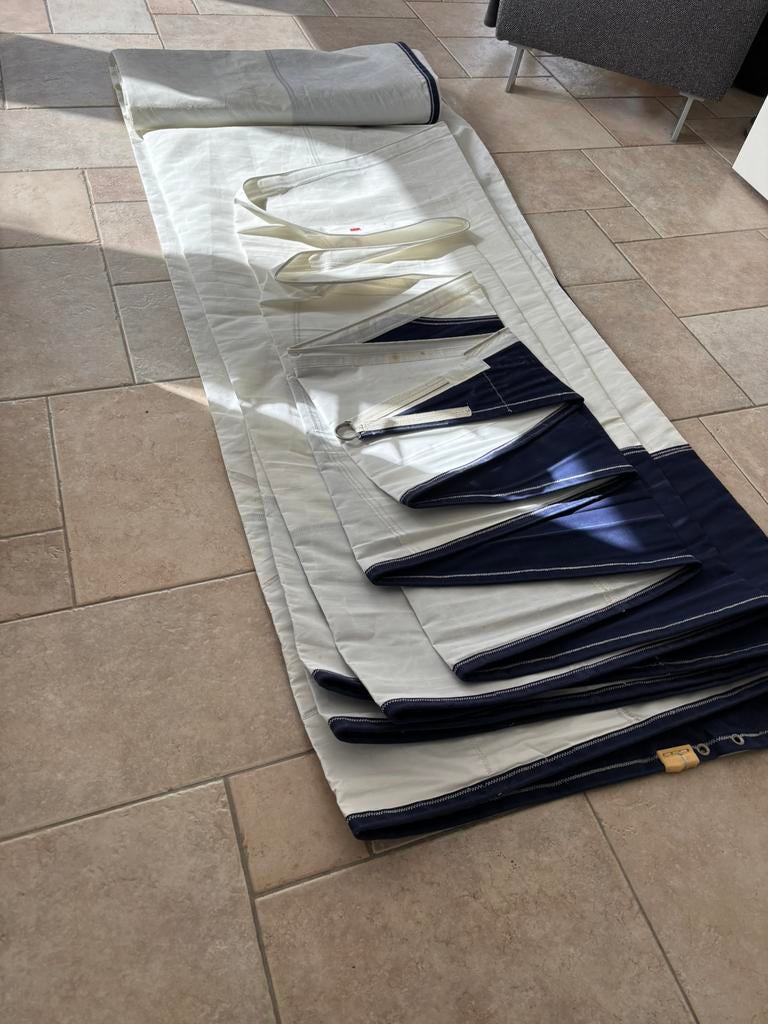 Rolgenua 1240 cm de Vries UV-strook blauw, Watersport en Boten, 6 meter of meer, Zo goed als nieuw, Genua of Fok, Ophalen