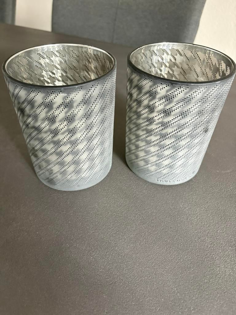 Riviera Maison glazen voor kaarsen zgan, Ophalen, Zo goed als nieuw, Overige materialen, Minder dan 25 cm