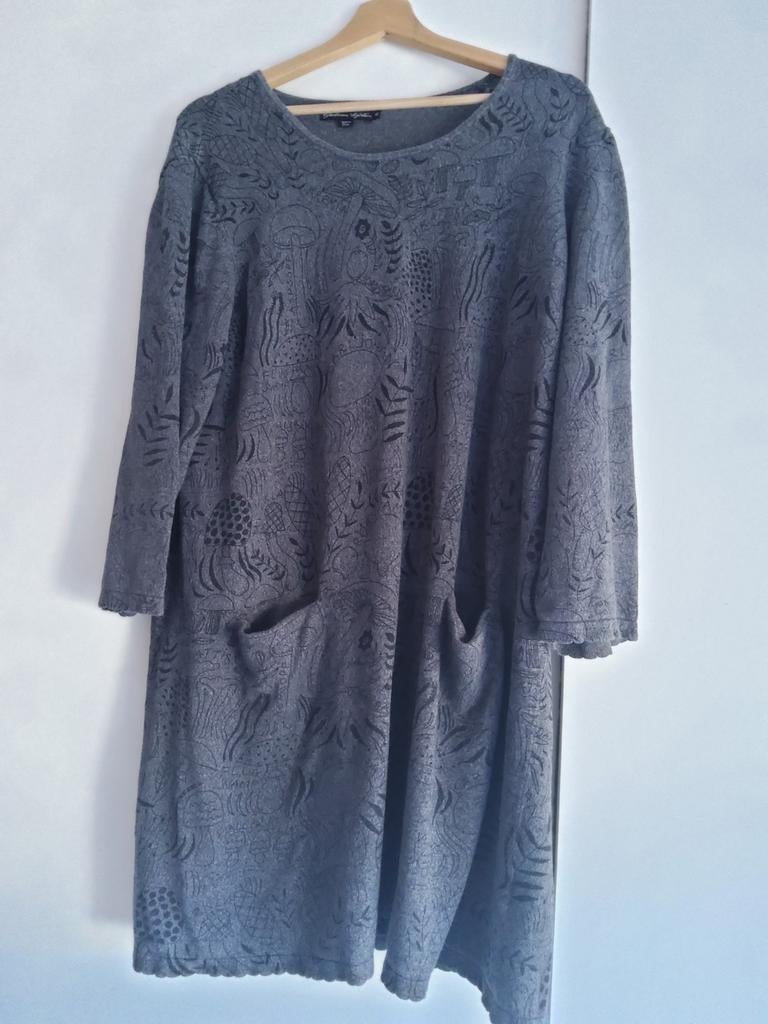 Gudrun Sjoden jurk/tuniek XL, grijs-zwart, paddestoelenprint, Ophalen of Verzenden