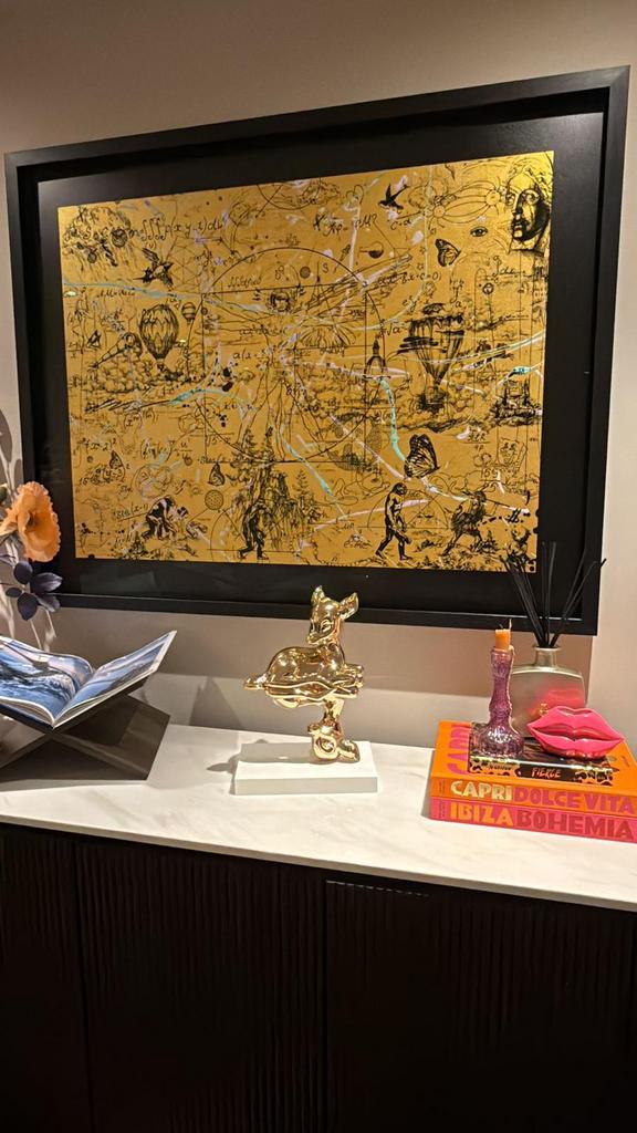 Reflection of Youth - Joseph Klibansky, Ophalen, 20 - 50 cm, Beeld, Goud