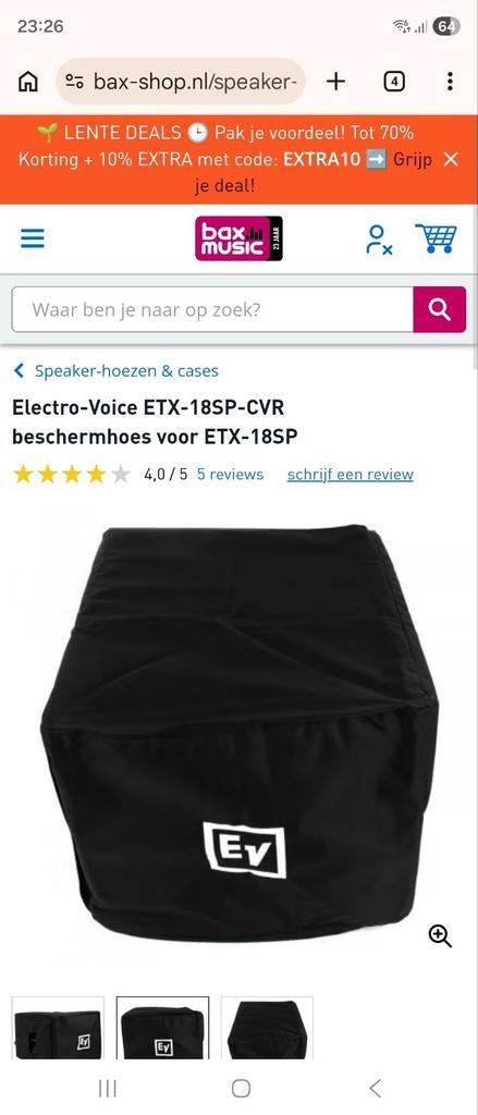 Electro-Voice ETX-18SP-CVR beschermhoezen, Muziek en Instrumenten, Ophalen of Verzenden