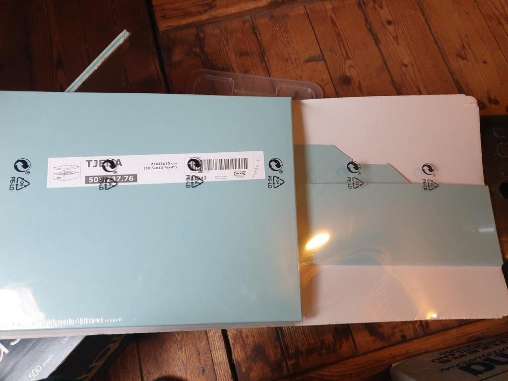 6 ikea opbergdozen kleur blauw, Doos, Minder dan 50 cm, Ophalen of Verzenden, Minder dan 40 cm