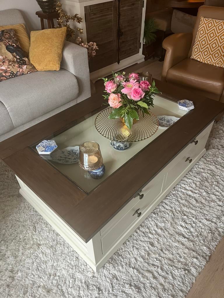 Salon tafel, Huis en Inrichting, Tafels | Salontafels, Ophalen, Gebruikt, 100 tot 150 cm, 50 tot 100 cm